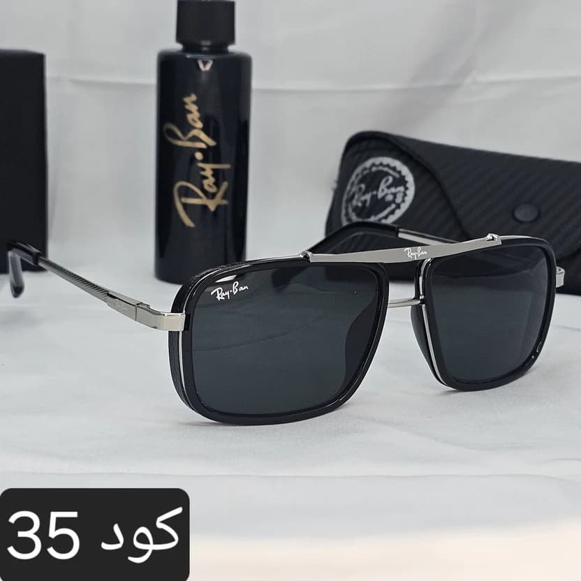 نظارة ريبان مستطيلة 2026 - ZILLنظارة شمس بعدسات زجاج او بلورايز من اختيارك بتوفرلك حماية من اشعة الشمس وكمان شياكة ملهاش حدود بتيجي بالعلبة وجراب وكتالوج ومنديل وعبوة لتنظيف العدسات